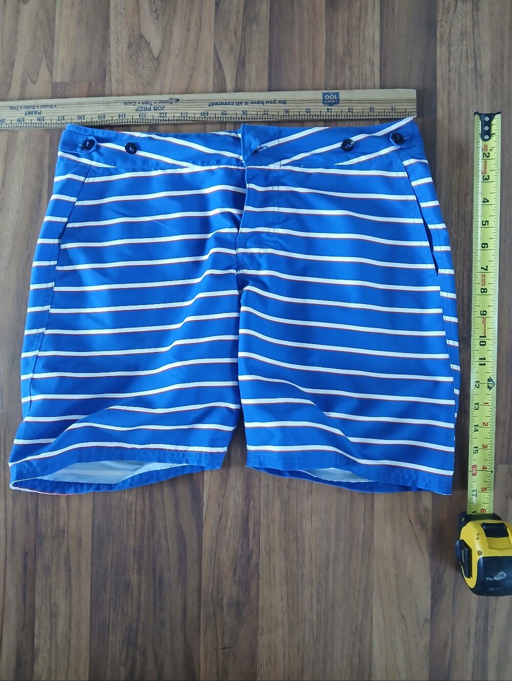 Finisterre Men's Size 32 Blue Stripe Swim Trunks